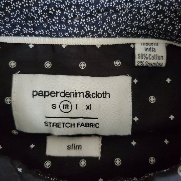 Paper Denim & Cloth Men's Polka Dot Stretch Fabric Slim Casual Shirt Size Medium - Picture 4 of 8